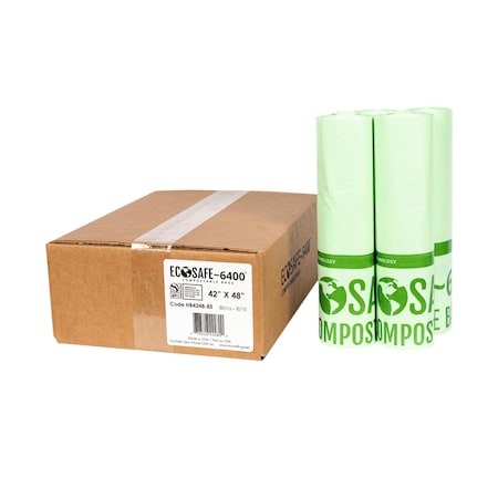 Ecosafe 42X48 in. Compostable Bin Liner, 0.85 Mil, 80Pk HB4248-85